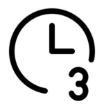 Klok met 3 Pictogram van een klok met 3 uur